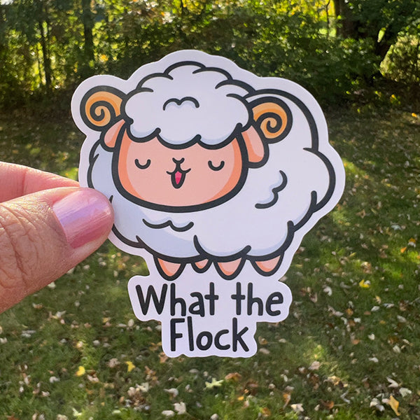 What the Flock Cute Sheep Sticker