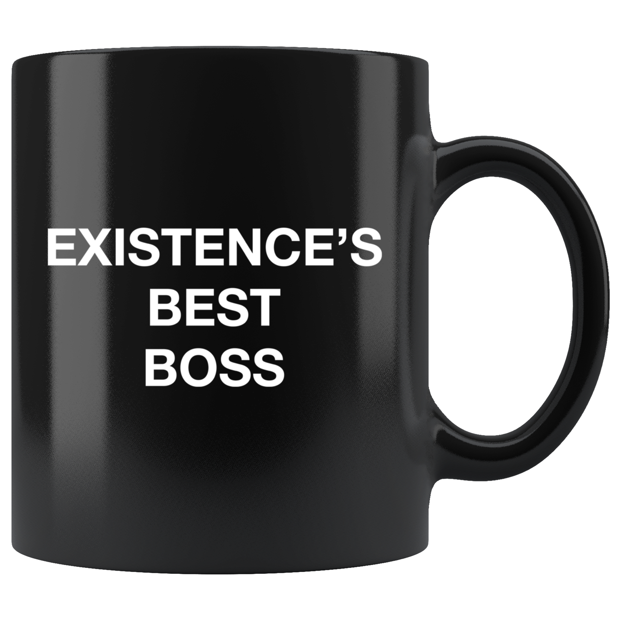 Existence's Best Boss Black Mug – FishbiscuitDesigns